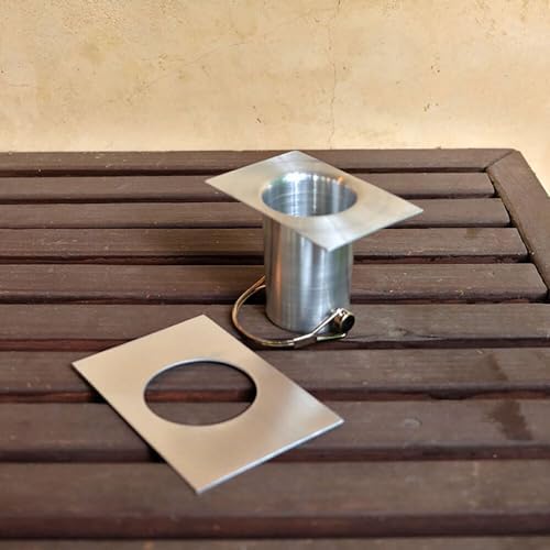 Nutshell Stores Medium Square Cups Rain Chain - Aluminum - 18 Feet