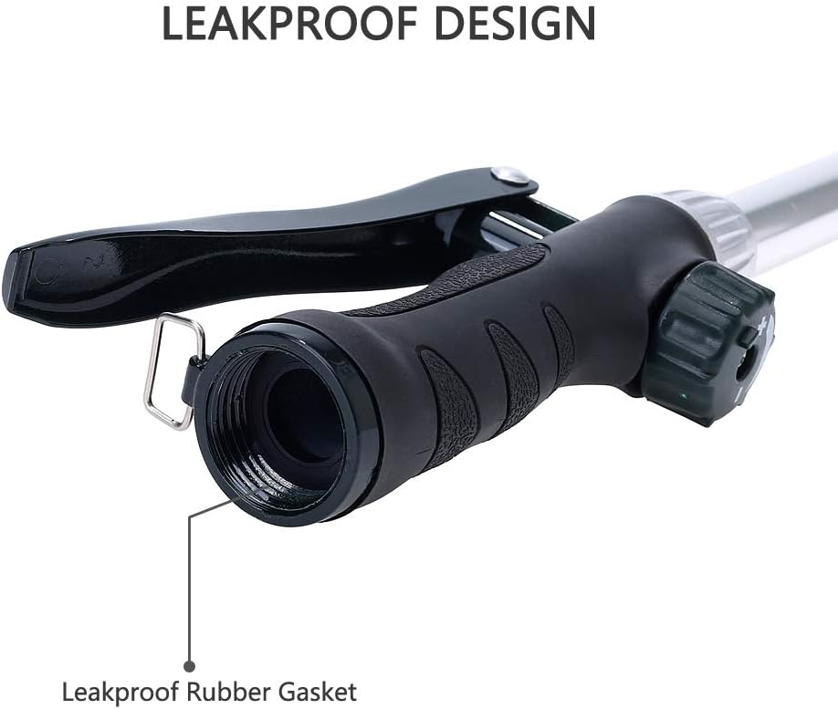 GREEN MOUNT Watering Wand 16-Inch, Heavy Duty Garden Wand with 8 Spray Patterns | Ergonomic & Lightweight for Easy Watering | Ideal for Hanging Baskets, Potted Plants, Window Boxes,Blackish Green