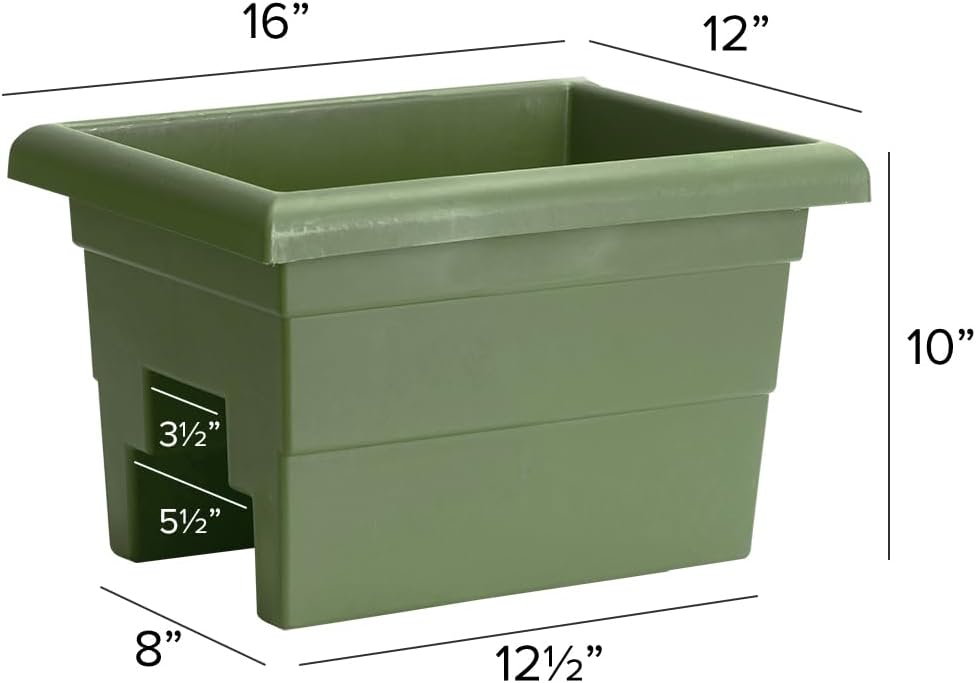 Root & Vessel Countryside Rail Planter, Sage, 16"