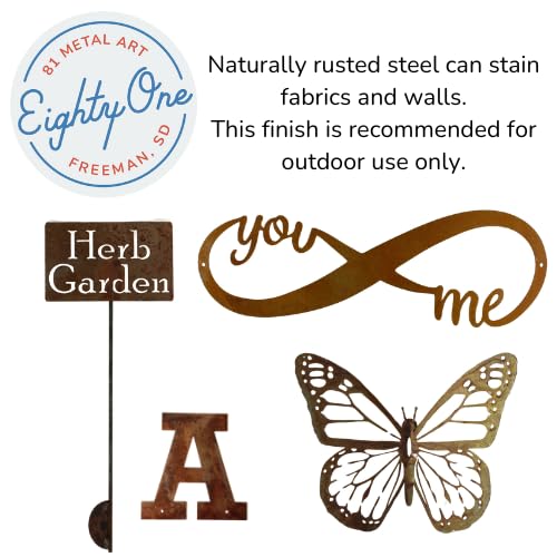 Classic Metal Garden Markers 19 Inches Tall (almond, Naturally Rusted)