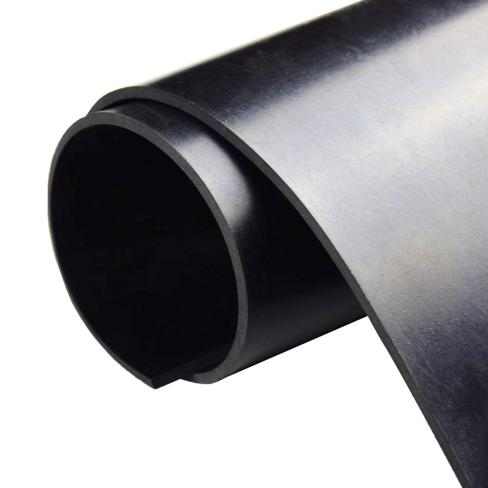 DOBTIM Neoprene Rubber Sheet Rolls 1/8 (.125)" Thick X 12" Wide X 24'' Long, Solid Rubber Strips Use for Gaskets DIY Material, Supports, Leveling, Sealing, Protection, Abrasion, Flooring, Black