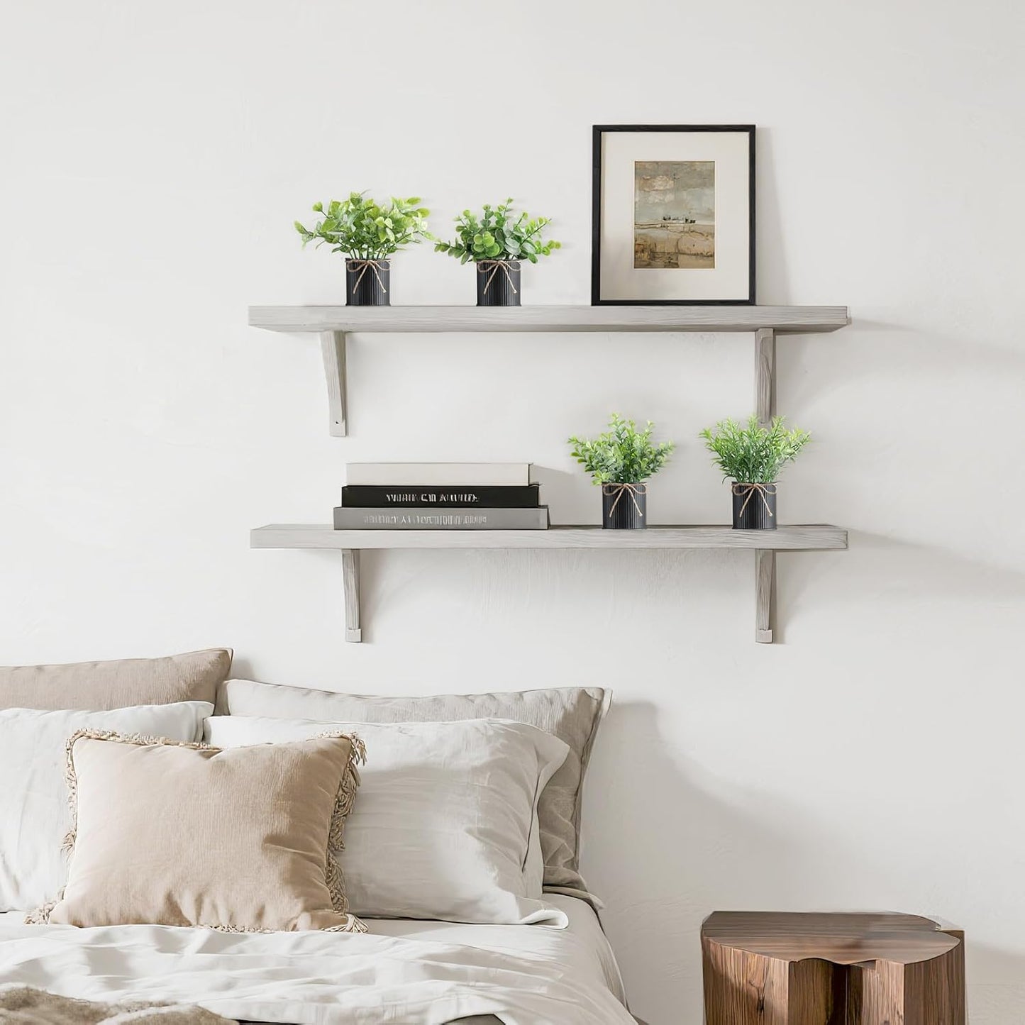 Mkono 4 Packs Small Fake Plants in Farmhouse Galvanized Pots Mini Potted Artificial Eucalyptus Plants for Halloween Decorations Shelf Office Bathroom Rustic Home Decor (Black)