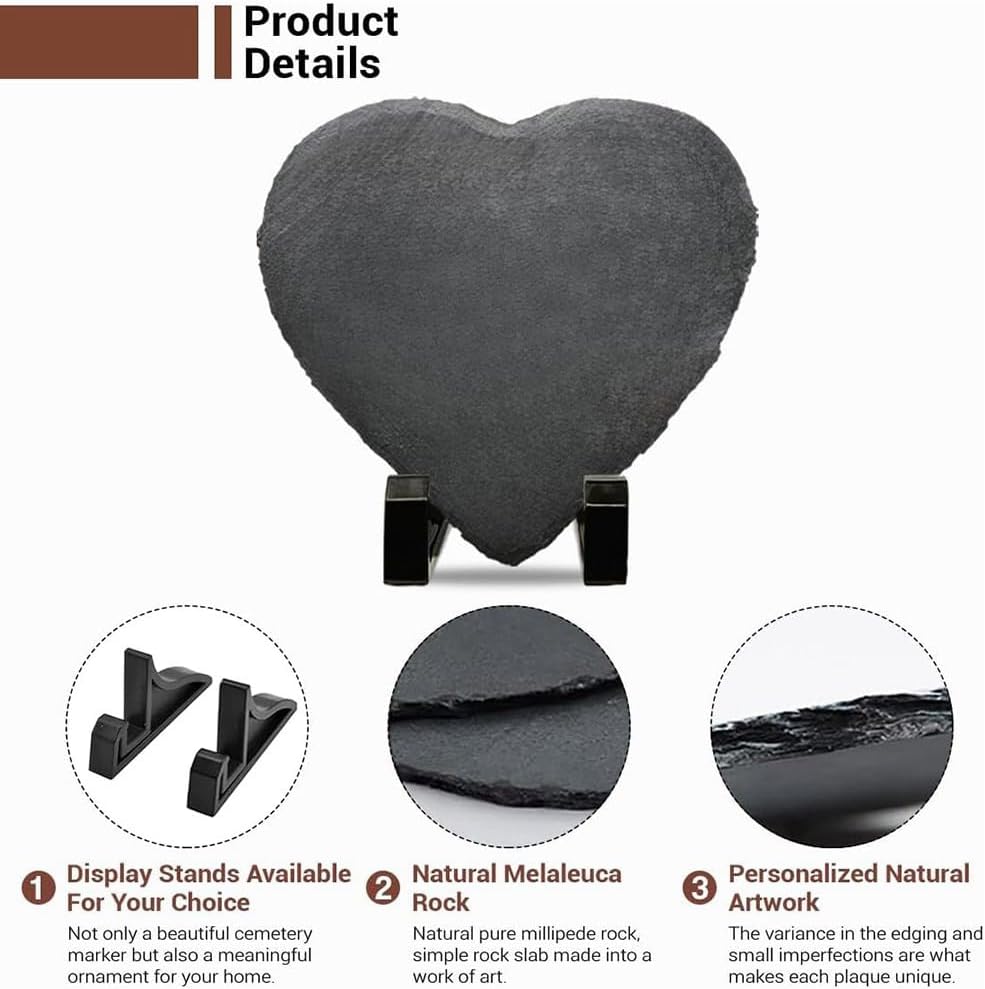 Personalized Decorative Garden Stones Customized with Any Message and Pattern, Custom Heart Shaped Memorial Stones Welcome Stones 8x8 for Housewarming,Memorial Gifts and Special Day Gifts