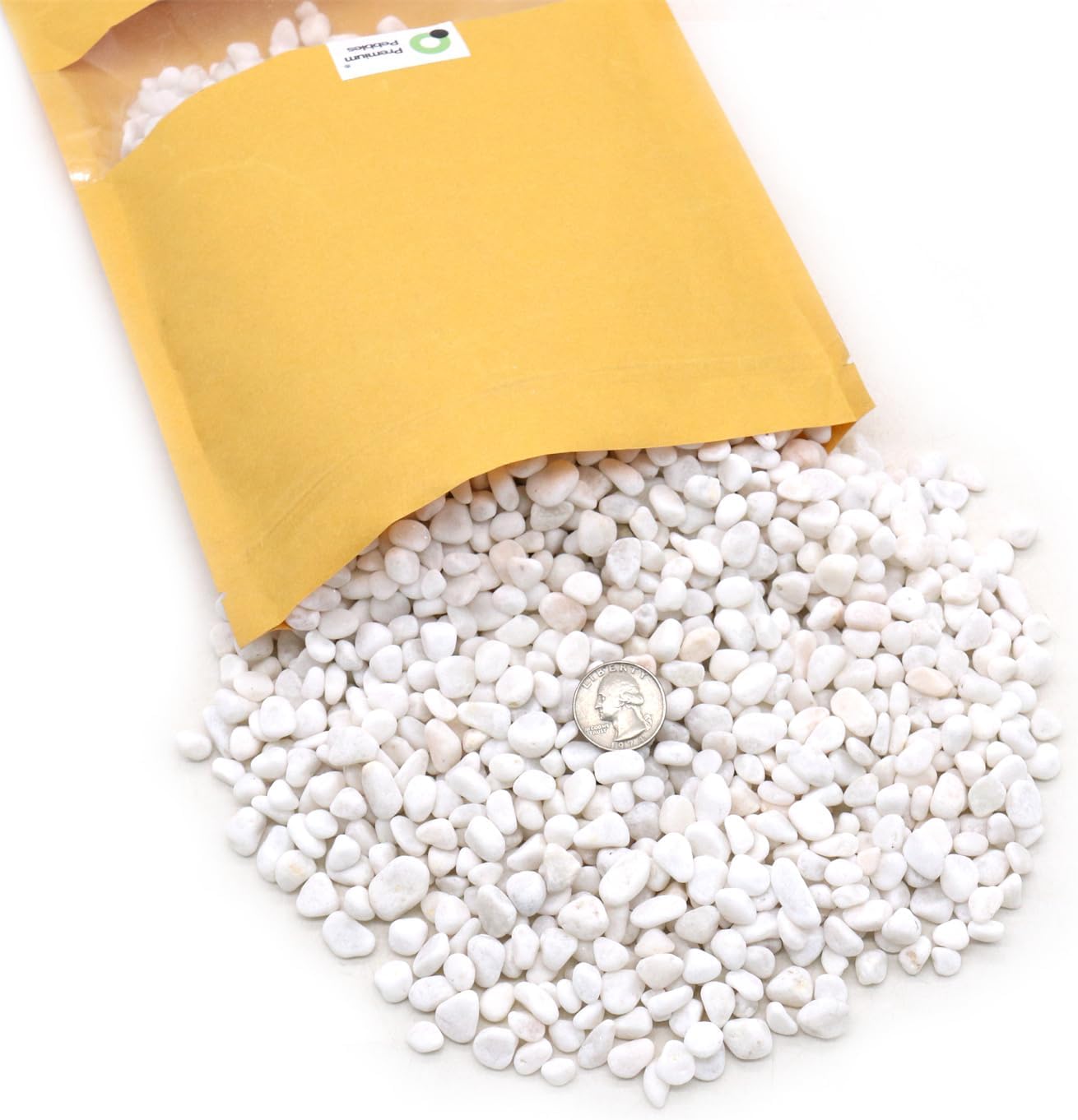 White Rocks. Decorative Pebbles. 1/5 Inch 2 lbs for Garden, Landscaping, Indoor, Vase Fillers, Crafting, Succulents, Pots, Plants (Mini, Tumbled, 2)