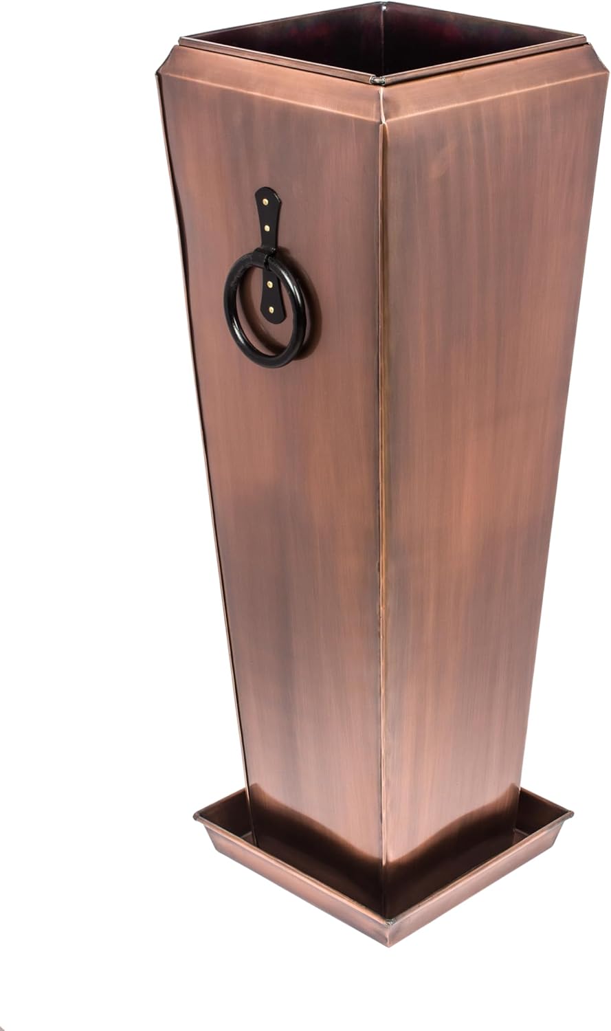 H Potter Tall Outdoor Planters Copper Large Flower Pots Indoor for Patio Balcony Garden Deck Front Porch Entryway with Tray (Antique Copper Single Small W/Tray)