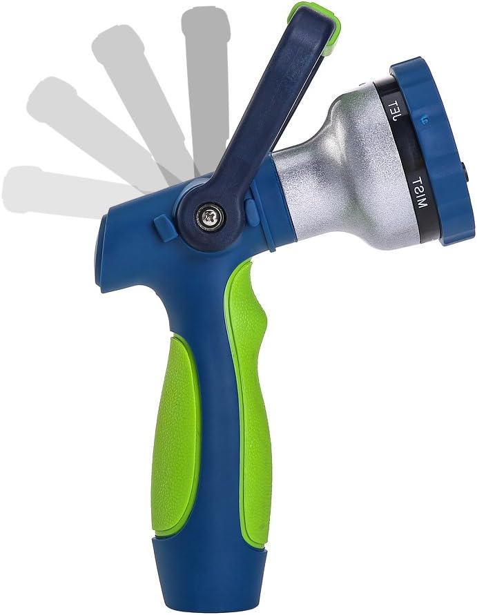 GREEN MOUNT New Patent Garden Hose Nozzle, Heavy Duty Water Nozzle, High Pressure Fireman Style Nozzle with Ergonomic Handle for Lawn and Garden Watering