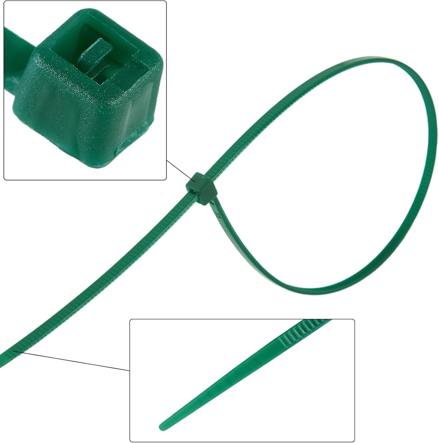 12 inch 3mm Dark Green Nylon Garden Cable Zip Ties Self Locking Cable Ties Twist Ties, Multi-Purpose Cable Tie(100 Pcs)