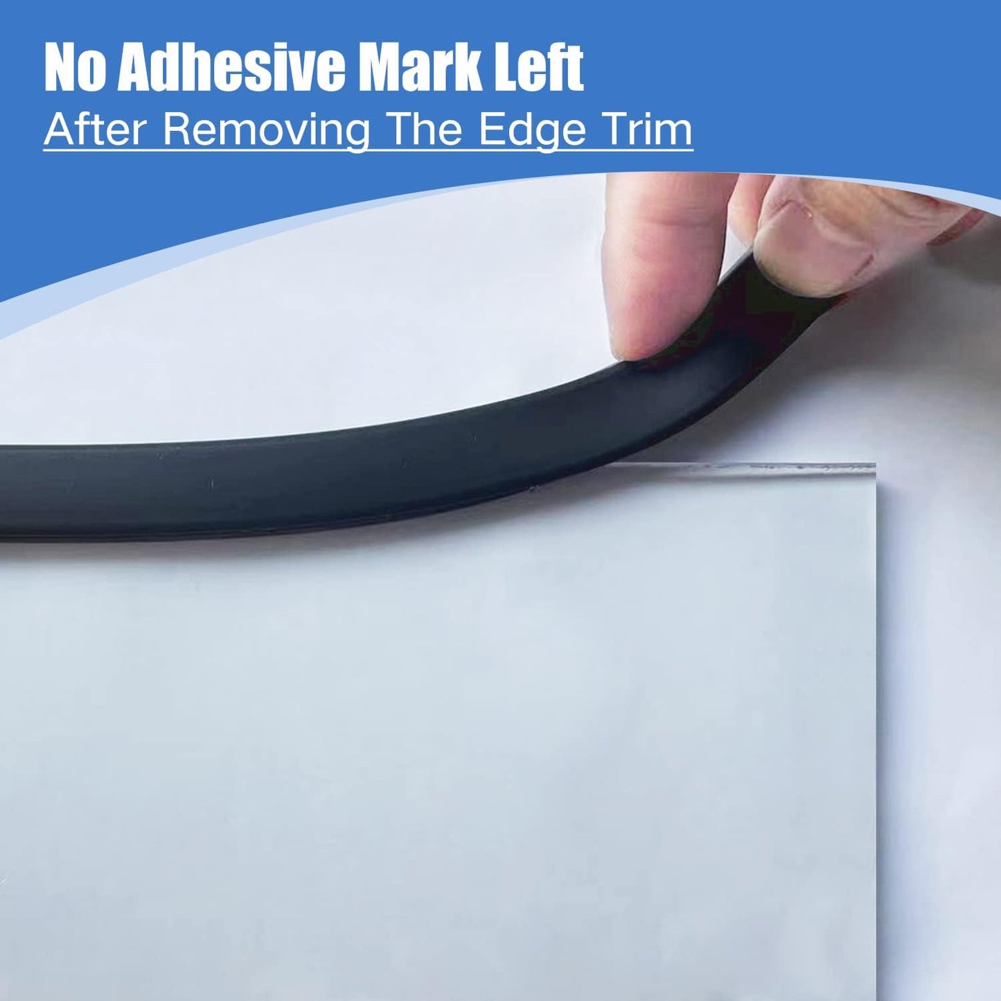 Rubber Edge Trim, Self-Adhesive Rubber Edge Protector for 1/8" Mirror and Flexiglass, EPDM Material, Fit 1/8"(3mm), Length 20 Ft, Black Color, U Channel Edge Trim