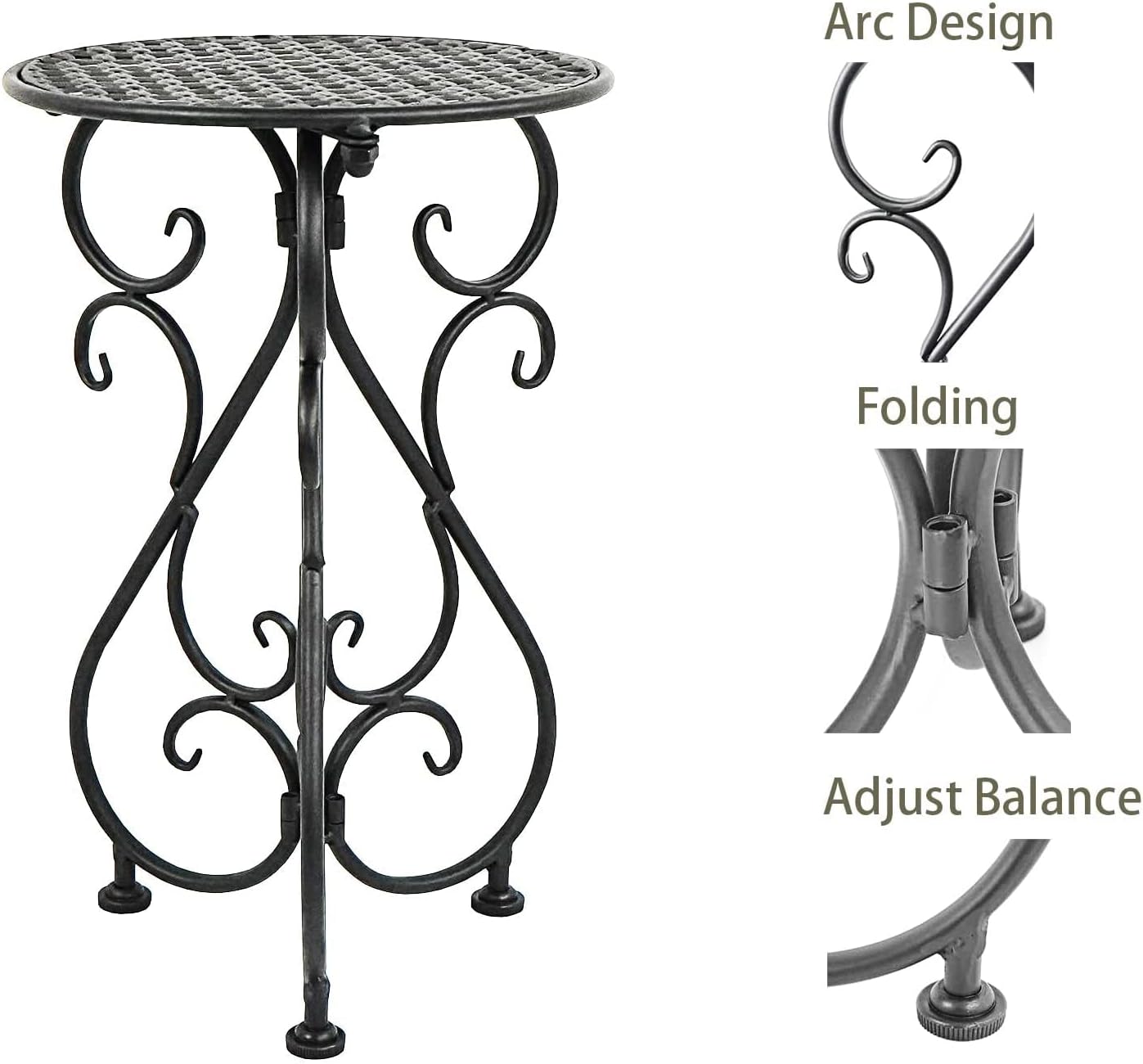 Metal Plant Stands 2 Pack, Heavy Duty Plant Pedestal 17" Tall, Single Flower Pot Holder for Indoor, Outdoor, Patio, Porch, Garden, Balcony, Black
