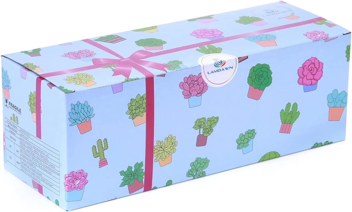 Cute Ceramic Succulent Garden Pots, Planter with Drainage and Attached Saucer, Set of 5 -Plants Not Included (Round)