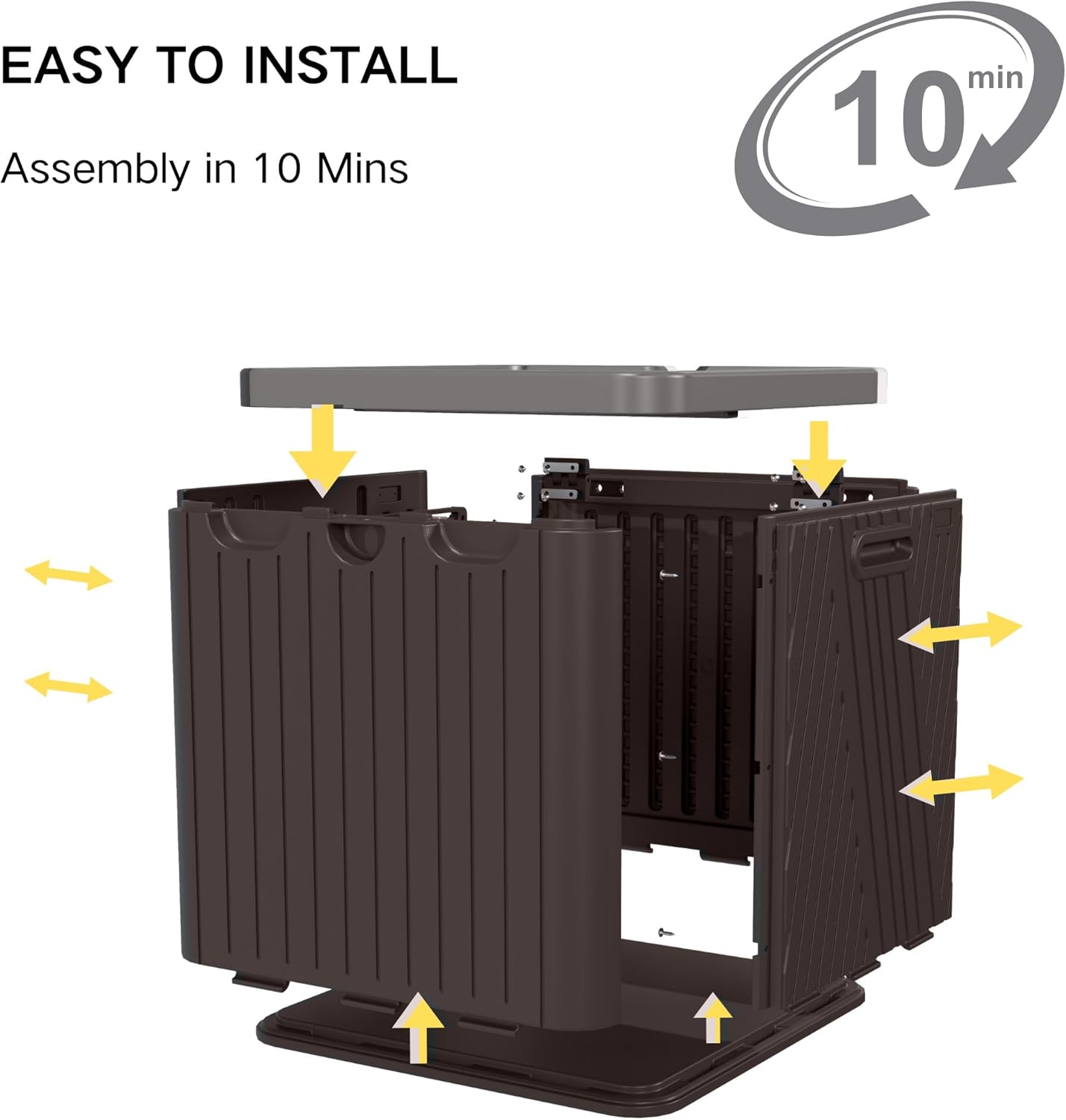 Kingdura 60 Gallon Outdoor Storage Box, Waterproof Resin Deck Box for Indoor and Outdoor Use, Lockable Storage Container for Patio Furniture Cushions Garden Tools (Coffee, 60 Gallon)