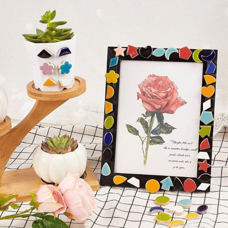 500g/1.1lb Random Color Irregular Ceramics Mosaic Tiles,DIY Making Creative Ceramic Mosaic Tiles for DIY Craft Plates Flowerpots Vases Cups Mosaic Making Supplies (Irregular Mix Color)