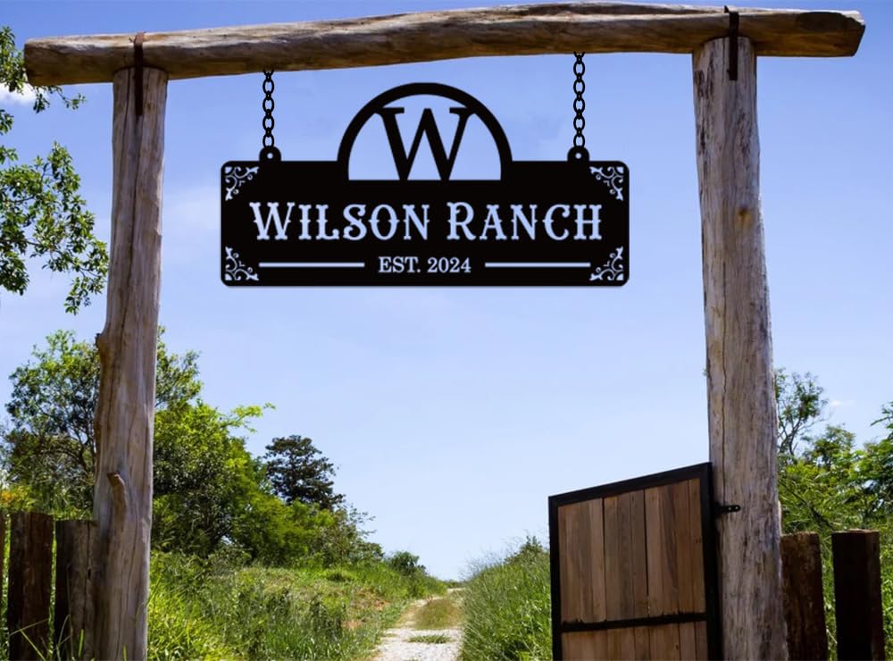 Custom Metal Family Name Farmhouse Sign, Last Name Sign for Farm, Ranch or Farm Signs Indoor Outdoor Personalized, Farmhouse Signs Wall Decor, Farmer Sign.