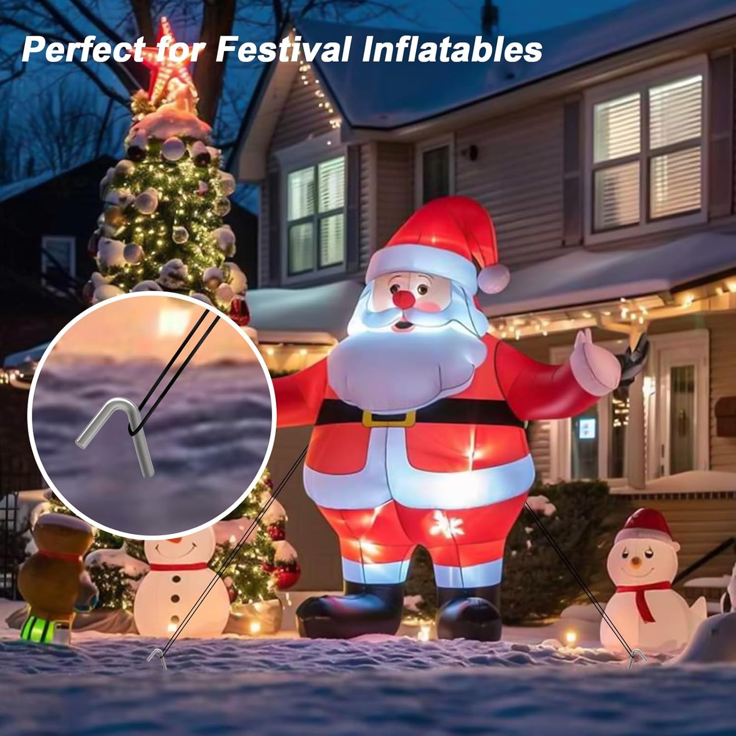 AAGUT Tent Stakes, Tent Stake Metal Garden Edging Fence Hooks Yard Camping Stake Heavy Duty Galvanized 9 Inch (9 Inch Tent Stakes ONLY, 50)