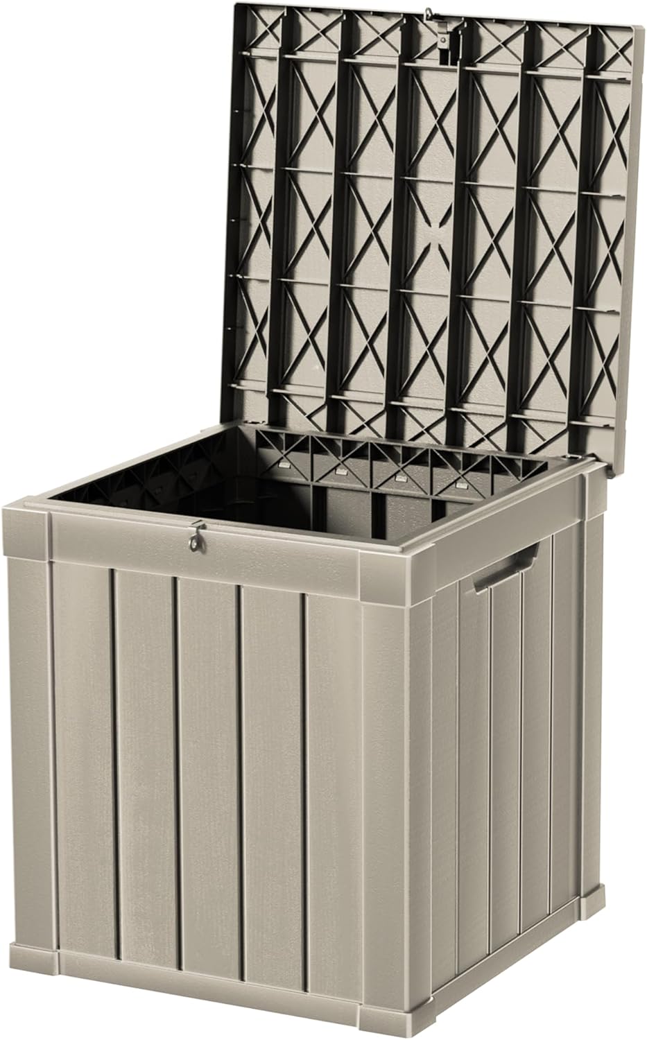 50 Gallon Deck Box, Resin Outdoor Indoor Waterproof Storage Box, Lockable Storage Box With Handle for Patio Furniture - Garden Tools - Swimming Pool Tools UV-Resistant, Brown