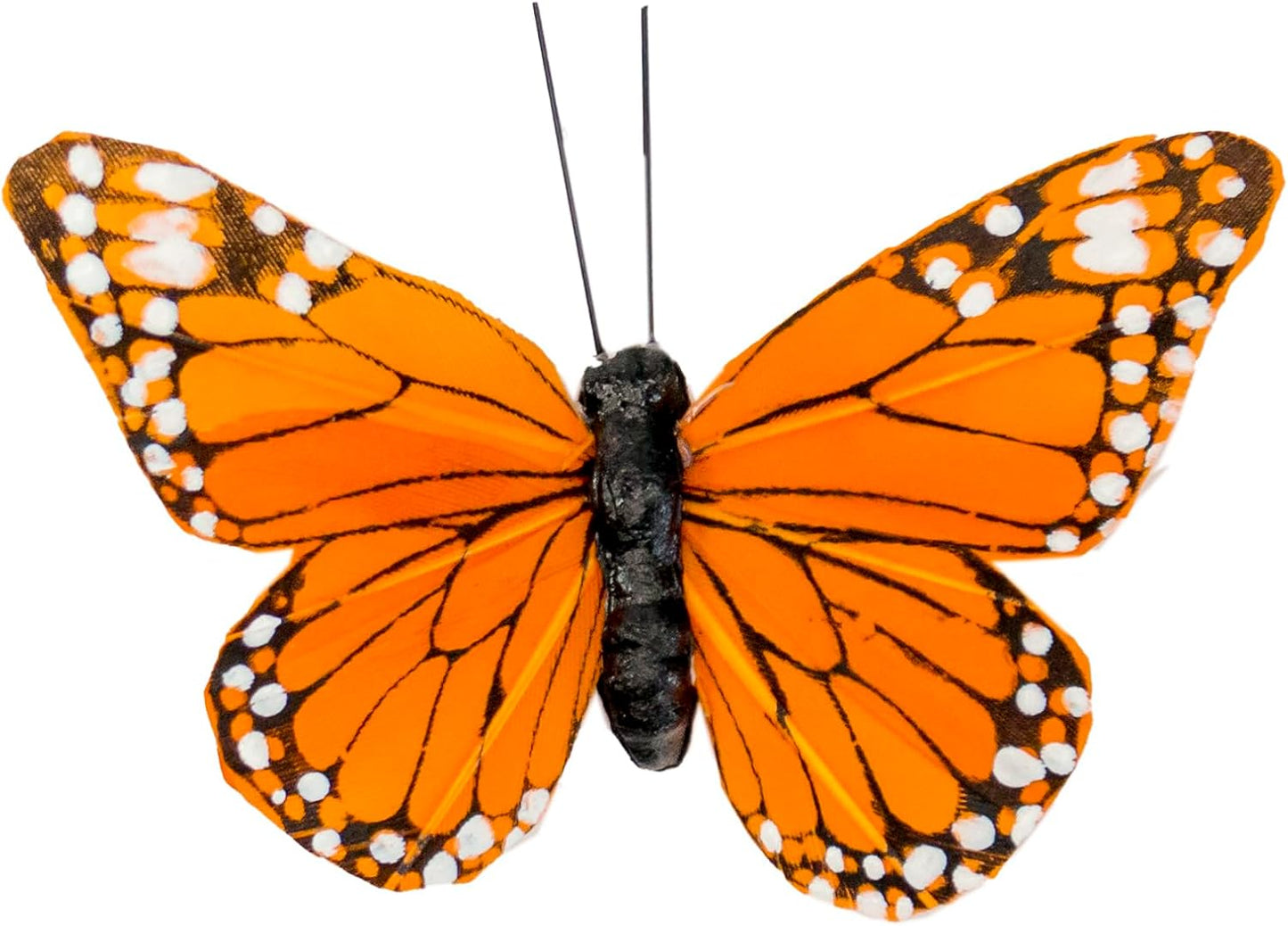 Cartanfill-Monarch Butterfly Decorations, 12PCS Feather Butterfly Decorations Set with Clip for Wedding Party Home Decor