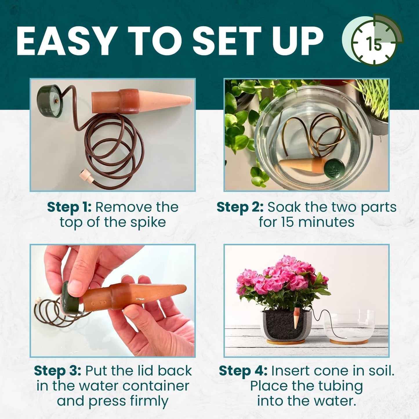 Blumat Classic Plant Watering Stakes (6 Pack) (with Adapter)