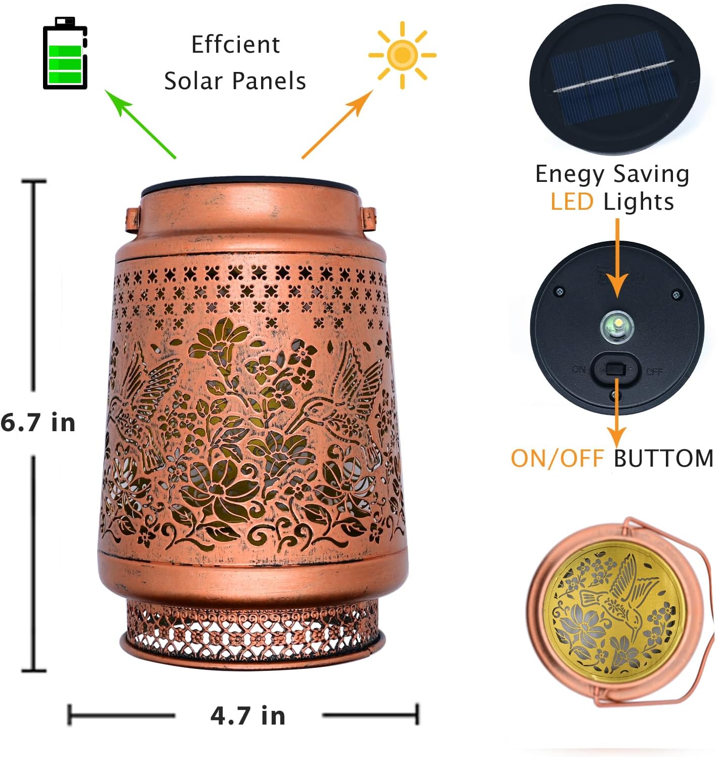 Solar Lanterns Outdoor Waterproof, Hummingbird Hanging Solar Lanterns Birthday Gifts for Women Mom Grandma, Garden Decor for Patio Yard Lawn Backyard Porch