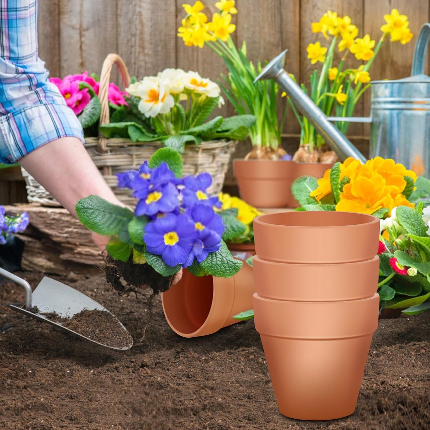 3 inch Terracotta Clay Pots, 26 Pack Clay Flower Pots with Drainage, Flower Garden, Terracotta Pots for Indoor Outdoor Plant, Crafts, Wedding Favor