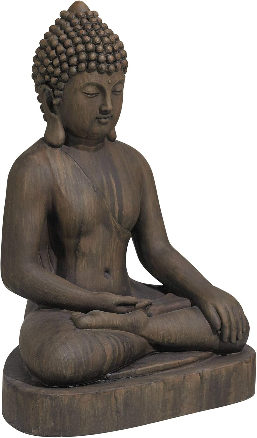 John Timberland Sitting Buddha Statue Sculpture Zen Asian Japanese Garden Decor Outdoor Front Porch Patio Yard Outside Home Balcony House Dark Sandstone Faux Stone Finish Resin 29 1/2" Tall