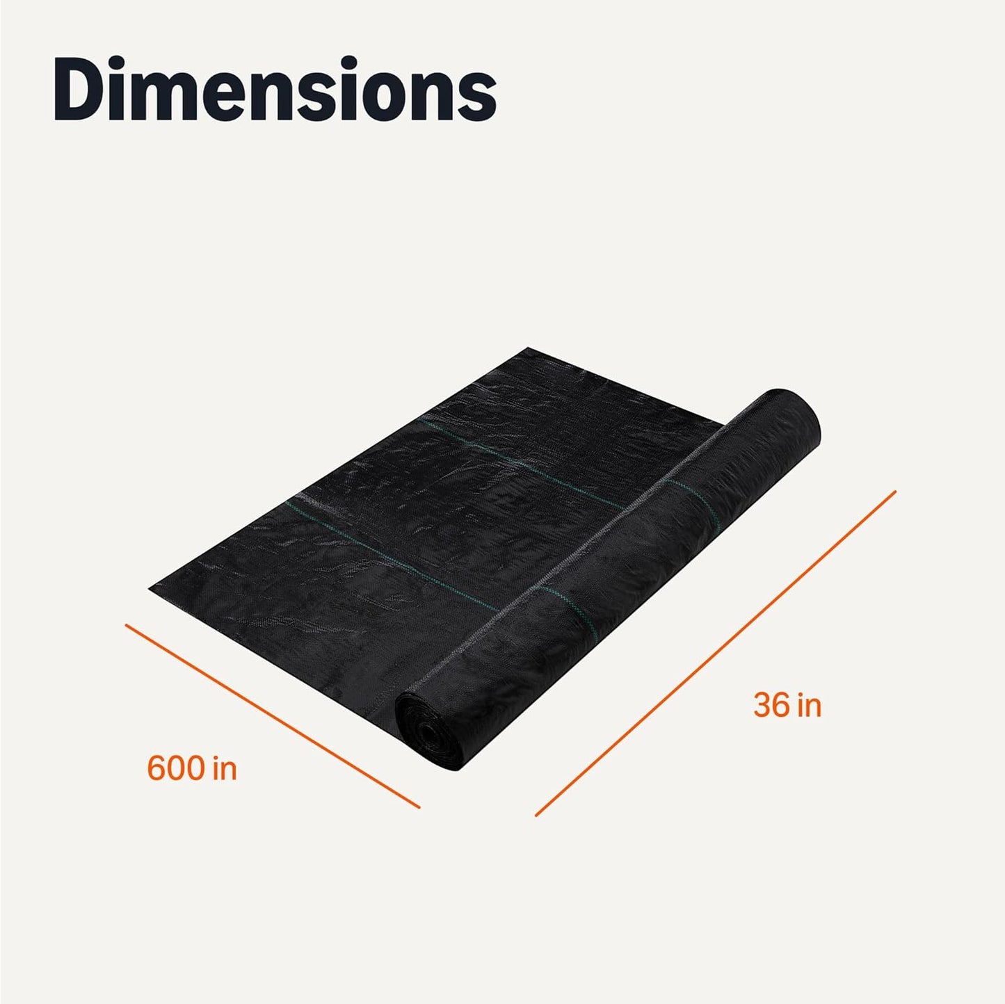 Amazon Basics Weed Barrier Fabric, Black, 1-Pack