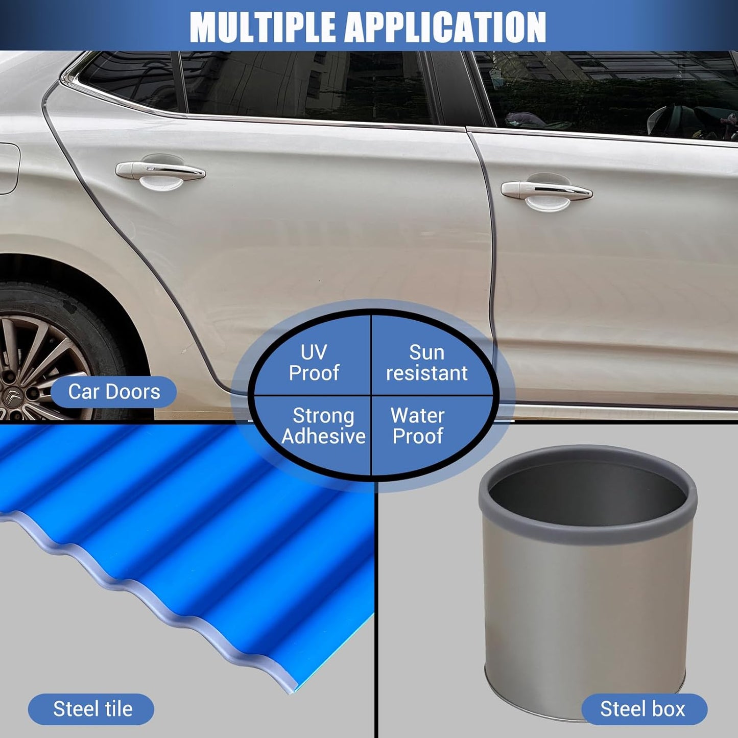 Rubber Edge Trim, Flexible Edge Trim for Sharp Edge, 1/16" U Channel Edge Protector, Self Adhesive Edge Guards for Car Doors and Sheet Metal Parts, 10Ft, Grey Color