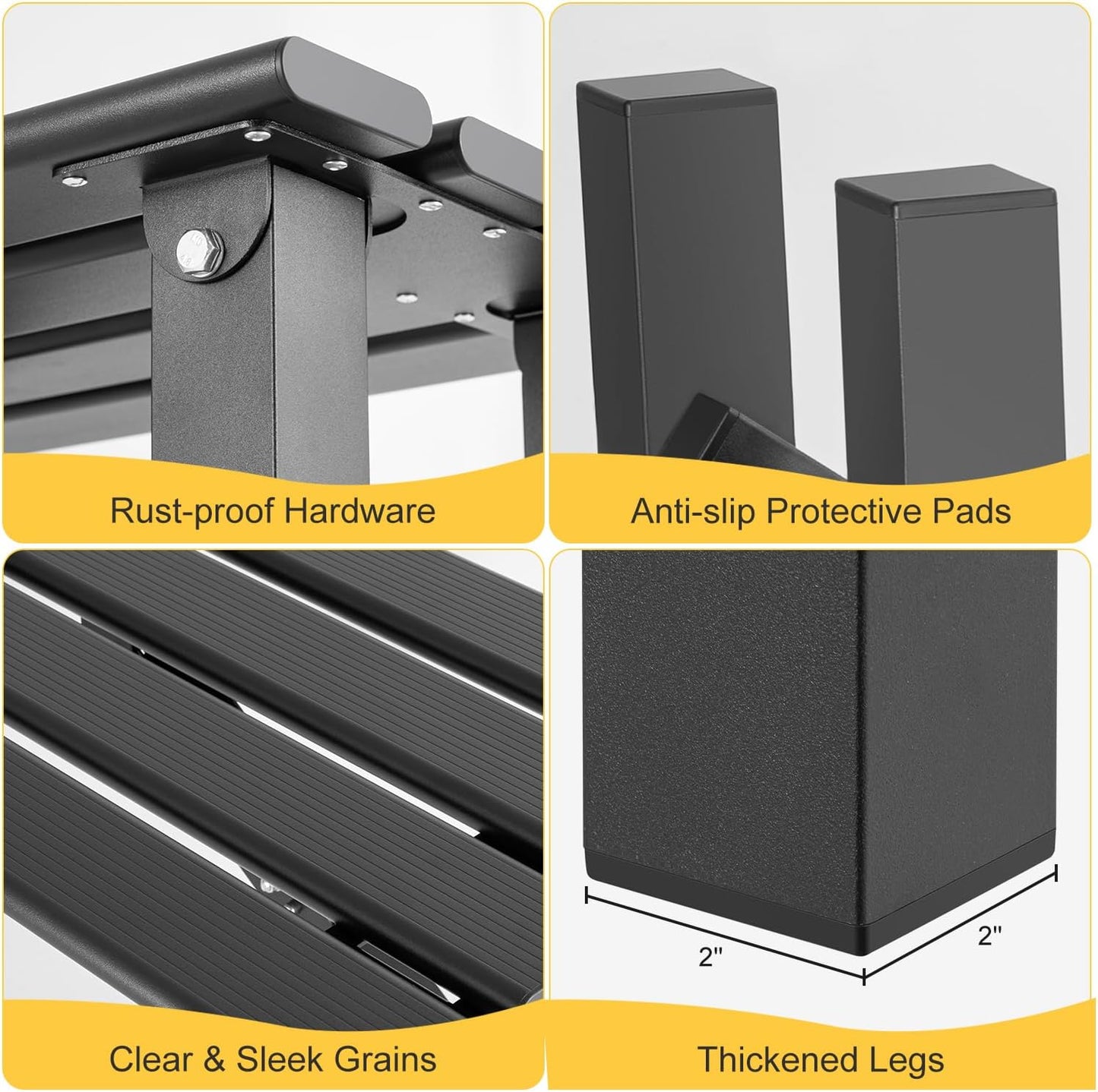 TECSPACE 4-Person Instant Folding Bench, 330 LBS Capacity Lightweight Aluminum Foldable Bench, No Assembly Required, Sets Up in 3 Seconds