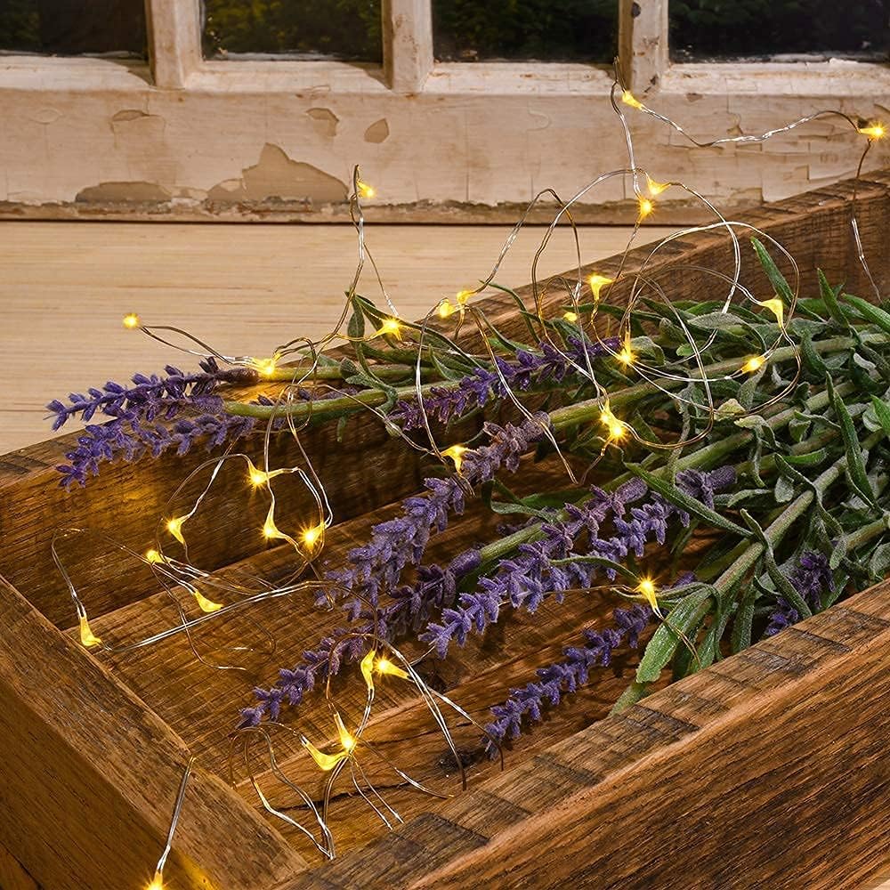 2 Pack Solar Powered Fairy String Lights Outdoor Waterproof 8 Modes Twinkle Christmas Decorations Lights, Each 33ft-100LED, 40ft-120LED, 66ft-200LED, 80ft-240LED, (Warm White, 66)