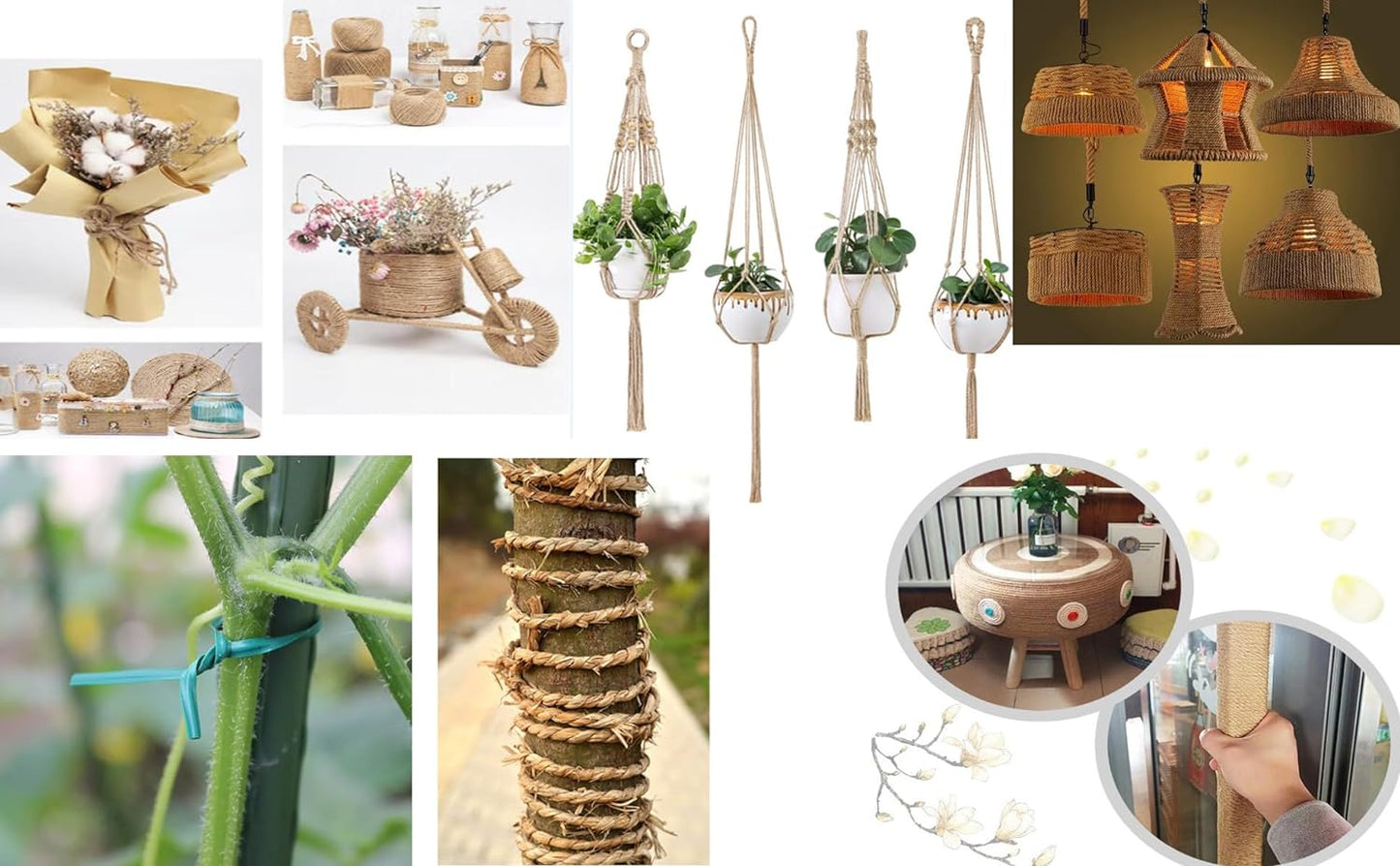 1/6 in (4mm) X 164 Ft (50meter) Natural Sisal Hemp Rope Heavy Duty Thick Twine for Cat Scratcher Post Tree, Garden, Binding, Crafts Packing Material