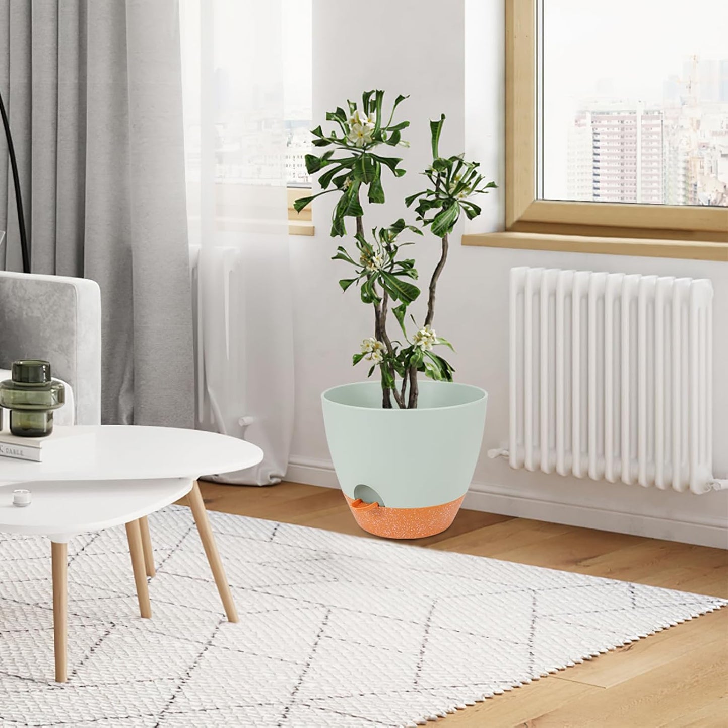 GARDIFE 12 inch planters, Plant Pots,Self Watering Pots, Large Plastic Flower pots with Deep Reservior and High Drainage Holes for Indoor Outdoor Plants and Flowers, Green