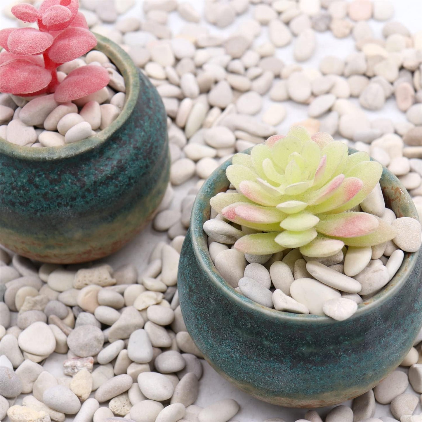 Rocks - Cream White Decorative Pebbles, 3/8 Inch - 10 lbs. Landscaping and Garden Stones, Suitable for Succulents and Pots