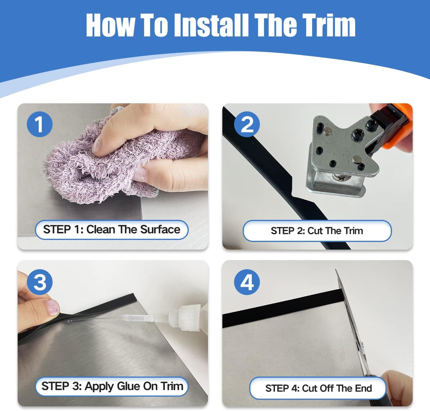 Rubber Edge Trim, 1/4" U Channel Edge Trim, Edge Protector for Plywood, Glasses or Flexiglasses, 1/4 in Flexible U Shaped Gasket, Black Color, Length 20 Ft