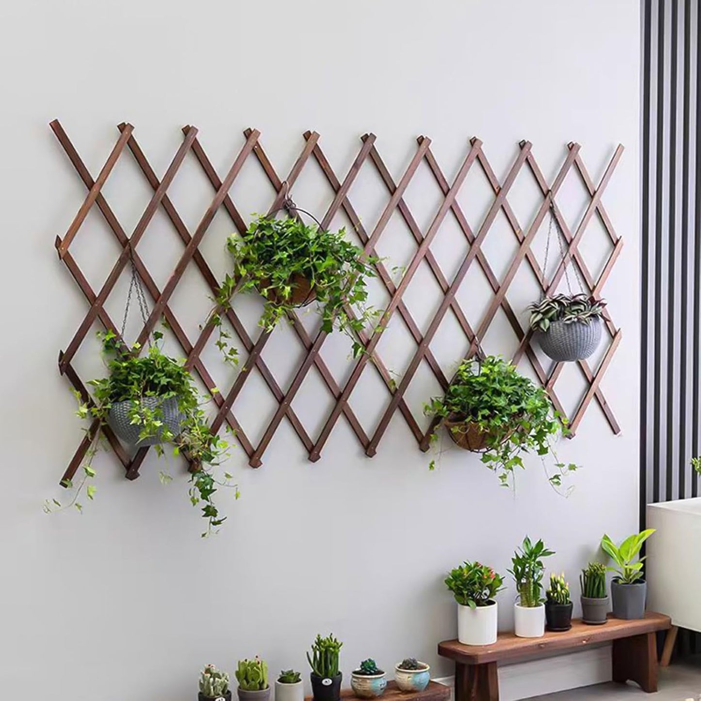 Expandable Garden Trellis, 37" x 90" Trellis for Climbing Plants Outdoor, Wooden Lattice Fence Wall Panel Lattice Panels for Outside, for Climbing Plants Vine Ivy Rose Cucumbers