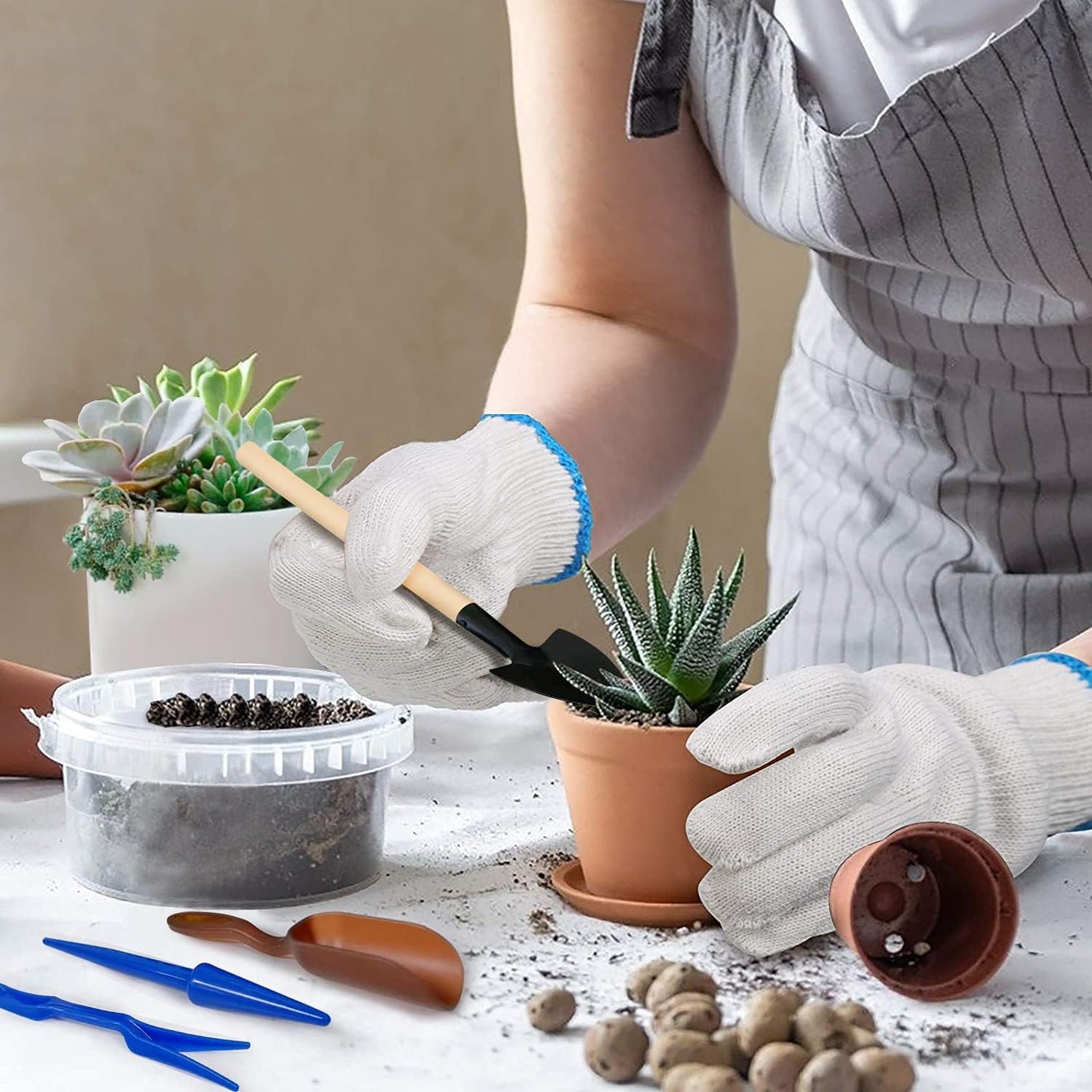 Succulent Tools, Mini Garden Tool Set, Transplanting Tools Set, Succulent Care kit for Succulent Miniature Gardening Plant, Multi, 13 Pcs