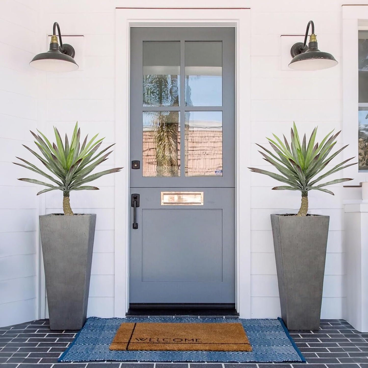 Briful Large Agave Plants Artificial 27.5in Tall Fake Potted Agave Plant Indoor Faux Succulent Tropical Plants for Home Office Room Balcony Garden Outdoor Decor