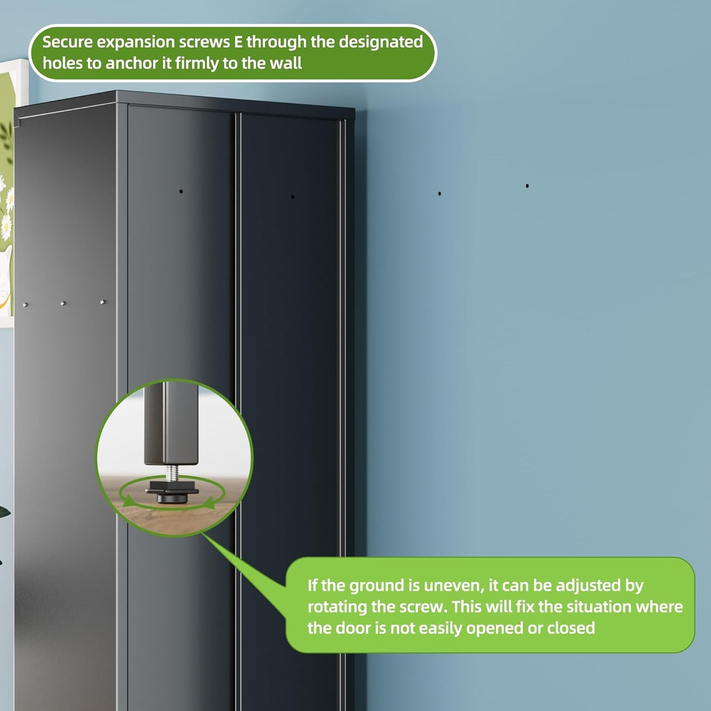 1 Door Metal Locker with Hanging Rod,Metal Storage Locker with Mesh,Suitable for Gym,Basketball Gym,Gymnasiums,Utility Room,Assembly Required,Black