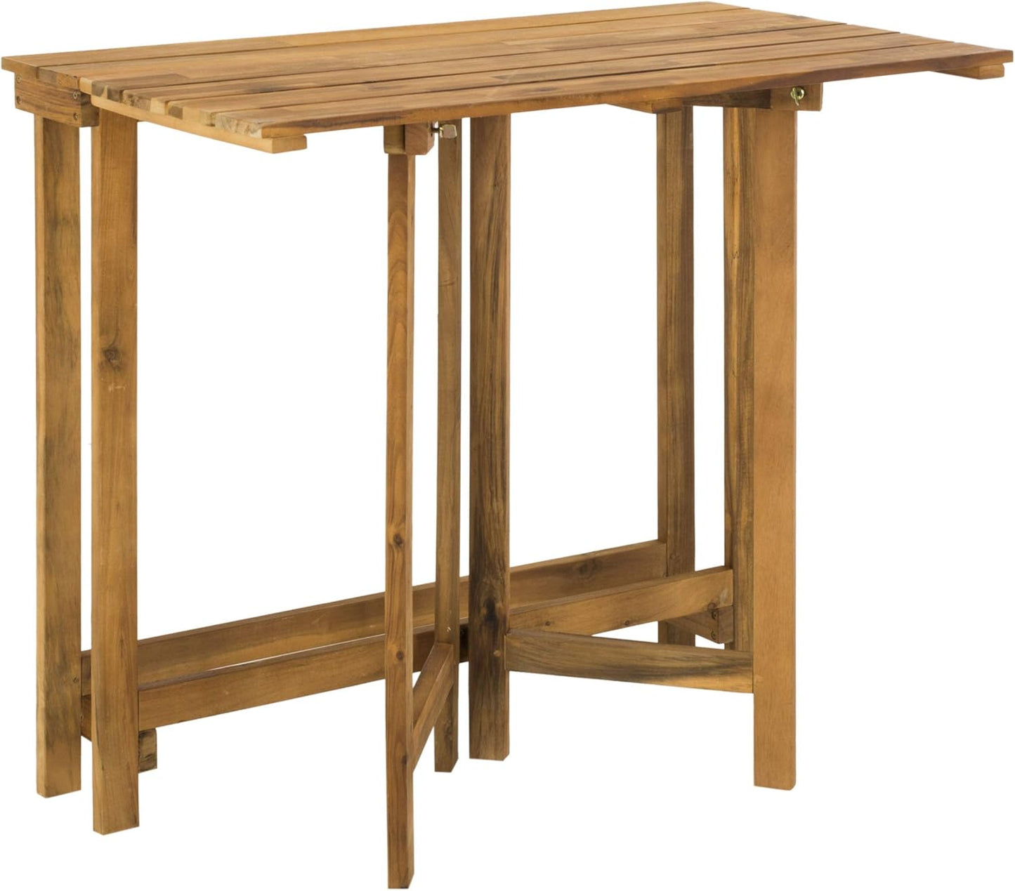 SAFAVIEH PAT6754A Collection Wilton Teak and Navy Balcony Corner Lounge Outdoor Set