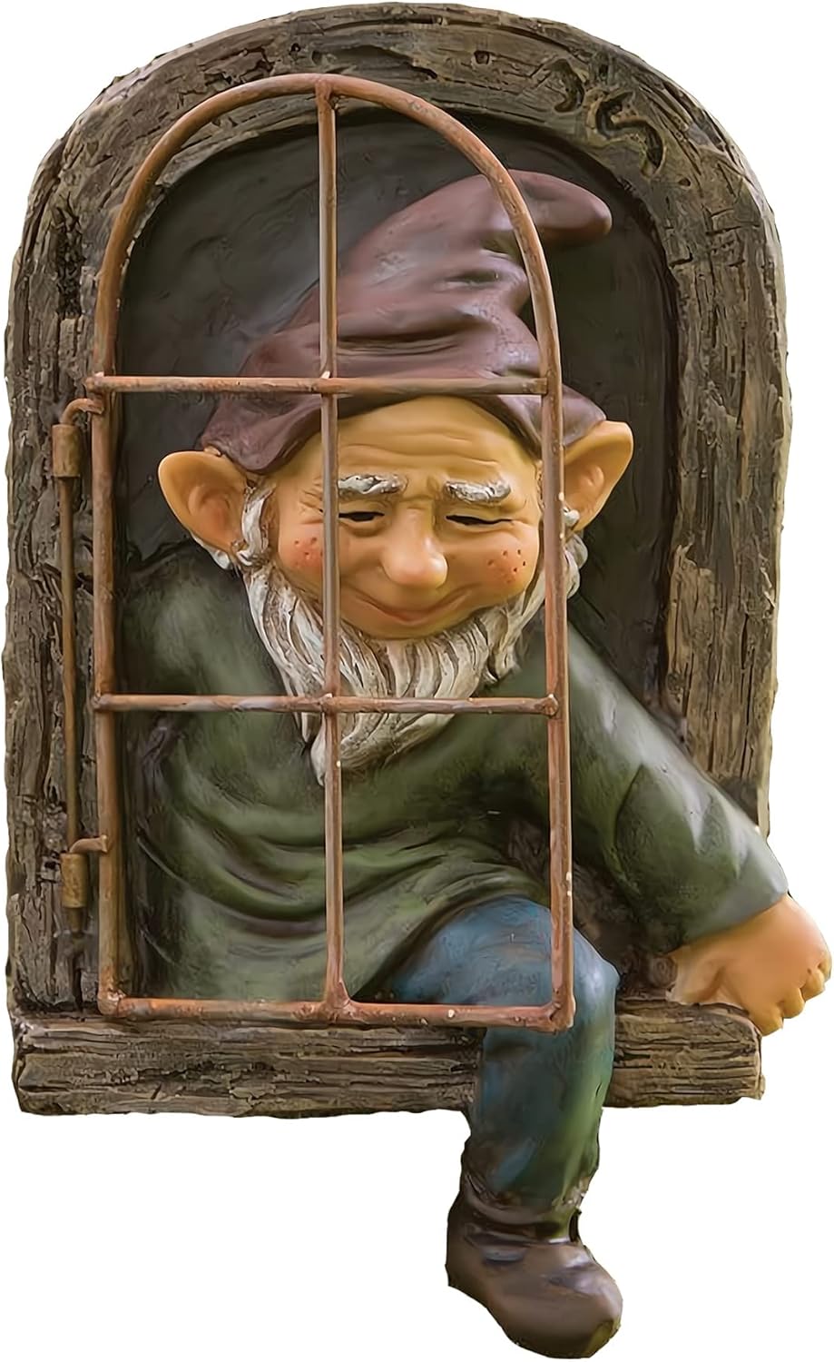 coolboy Outdoor Gnome Garden Decorative-12 Inch Elf Out The Door Tree Hugger,Gnome Decorations for Home,Whimsical Dwarves Outdoor Ornament,Gnome Statue Figurines-Patio Yard Lawn Porch Decoration
