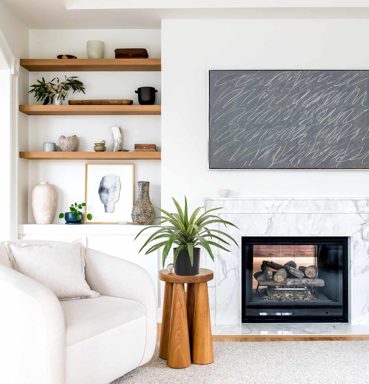 Briful Agave Plant Artificial 17 Inch Fake Potted Plant Large Succulent Fake Plants for Home Office Desk Bathroom Shelf Kitchen Decor (Green)