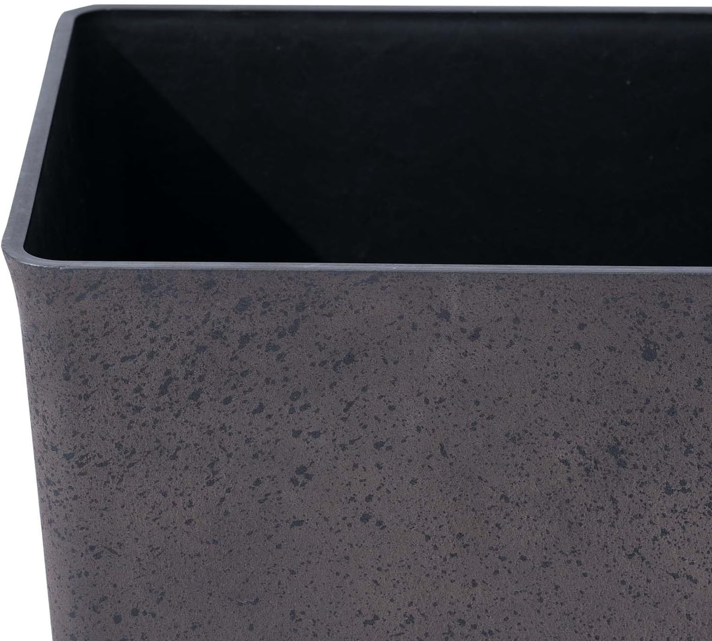 LA JOLIE MUSE 26 inch Tall Planters for Outdoor Plants,Set of 2 Tapered Planters with Trays,Iron Plastic Rectangular Tall Planters for Front Door, Patio and Deck, 26'' Iron With Tray