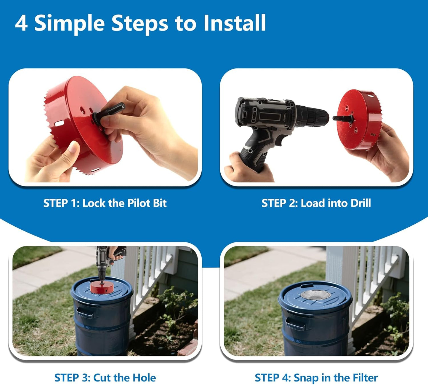 5" Rain Barrel Screen - Aluminum Mesh Cover DIY Kit for Rainwater Collection System (Rain Barrel Screen)
