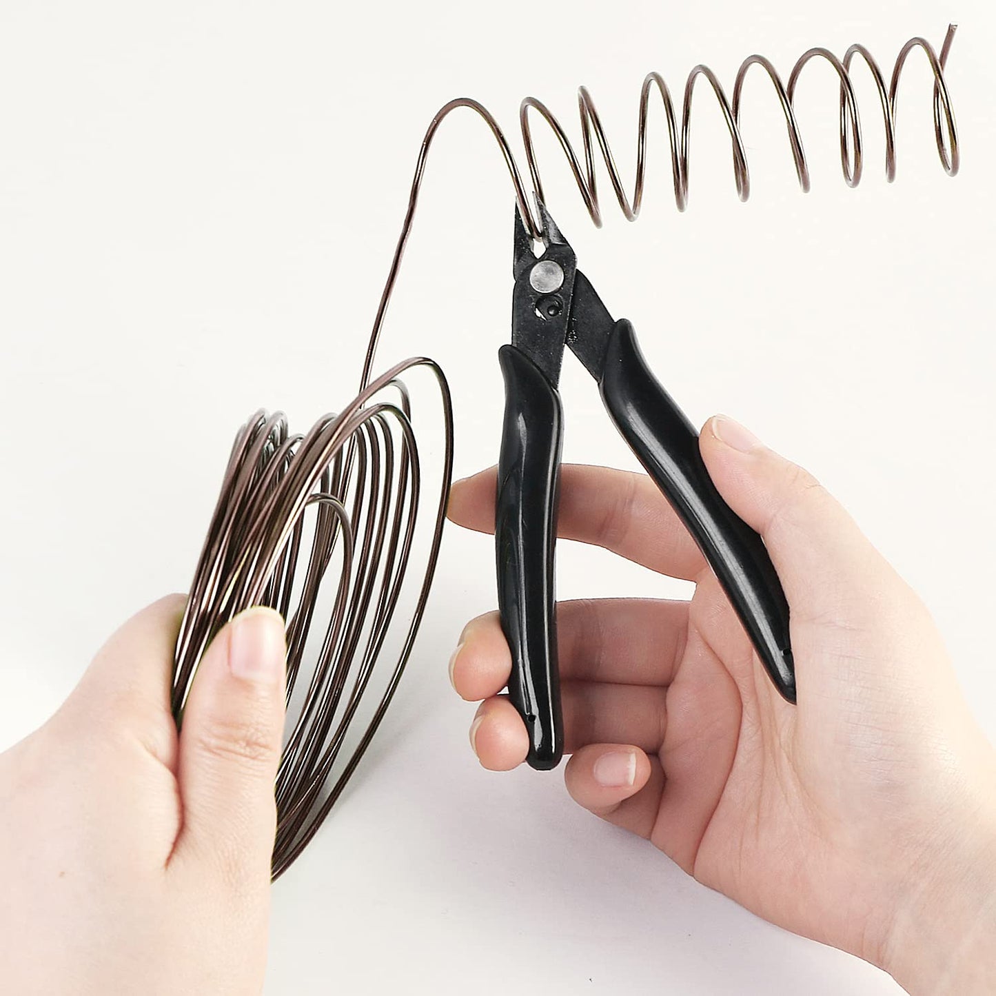 Sanlykate Bonsai Wire Tool Kit with Cutter, 3 Roll Tree Training Wires 98 Feet Total, 1.0mm, 1.5mm, 2.0mm Anodized Aluminum Wire Set, Hold Plant Branches Trunks - Brown