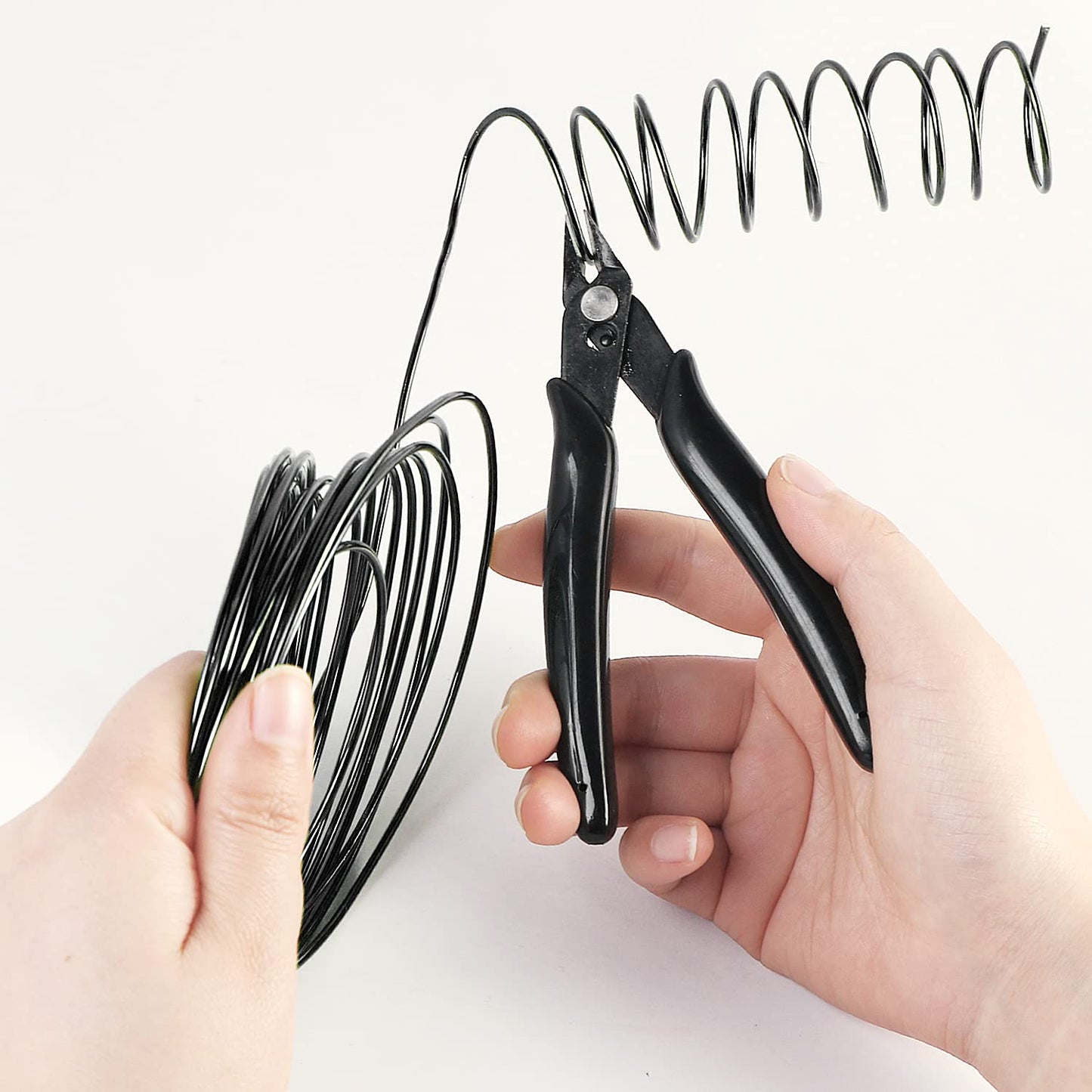 Sanlykate Bonsai Wire Tool Kit with Cutter, 3 Roll Tree Training Wires 98 Feet Total, 1.0mm, 1.5mm, 2.0mm Anodized Aluminum Wire Set, Hold Plant Branches Trunks - Black