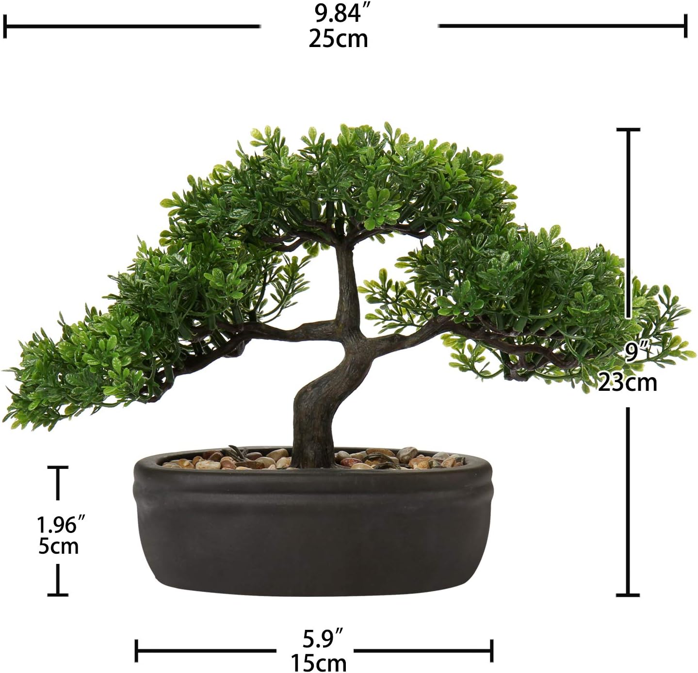 Artificial Bonsai Tree Juniper Faux Plants Indoor Small Fake Plants Decor with Ceramic Pots for Home Table Office Desk Bathroom Shelf Bedroom Living Room Farmhouse Decorations