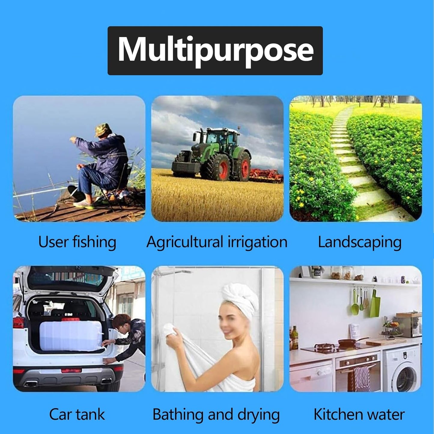 Water Storage Containers Water Carrier Plastic Water Tank with Tap Emergency Water Container 50L/80L/110L/200L Water Bucket Jug for Hiking Camping Driking Outdoors Indoors(Size:80L)