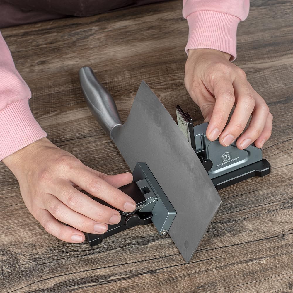 3000 & 6000 Grit Whetstone Plates Set โ Extra Fine Corundum Sharpening Stones โ Includes Leather Strop & Cleaning Eraser - Compatible Only with Parkway Home Adjustable Rolling Knife Sharpener