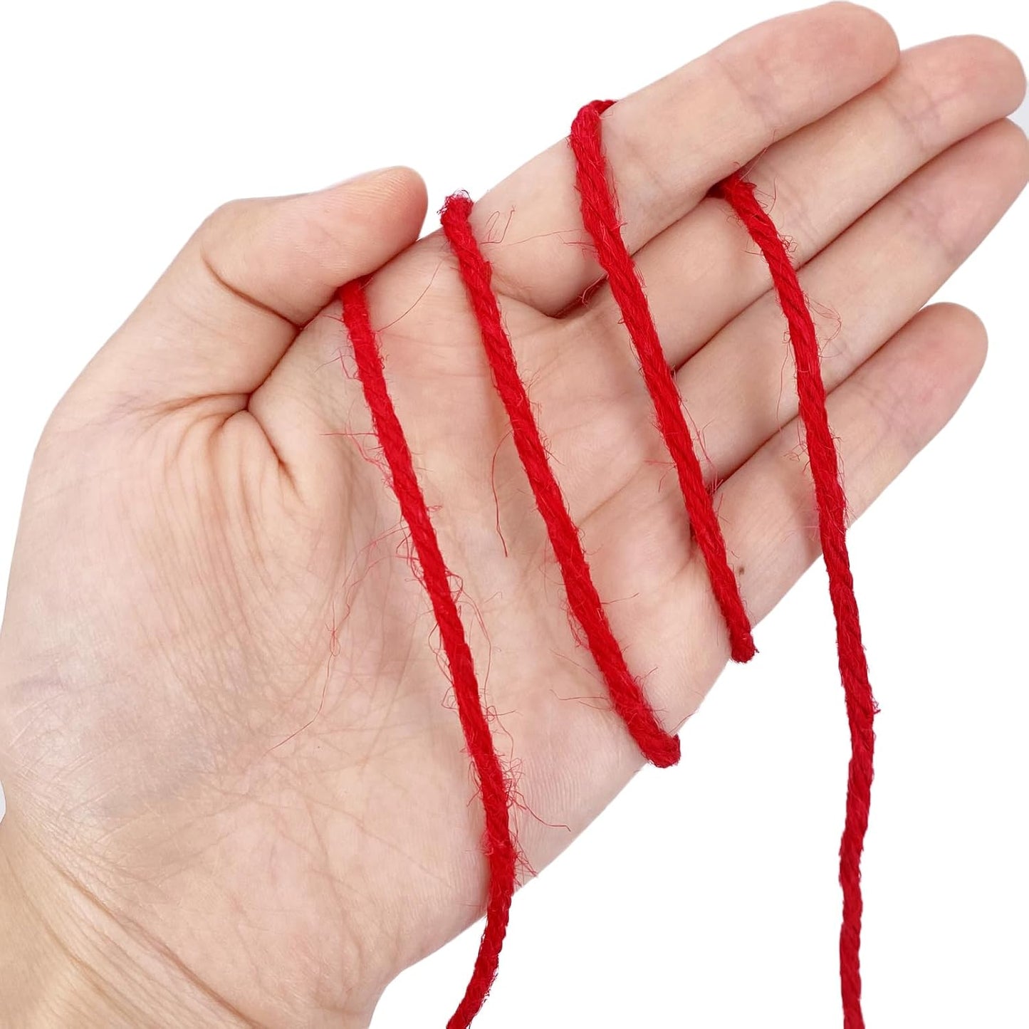 Leecogo Red 2.5mm Jute Twine 328 Feet Heavy Duty Garden Twine String for Arts Crafts and Decorative Festival Projects