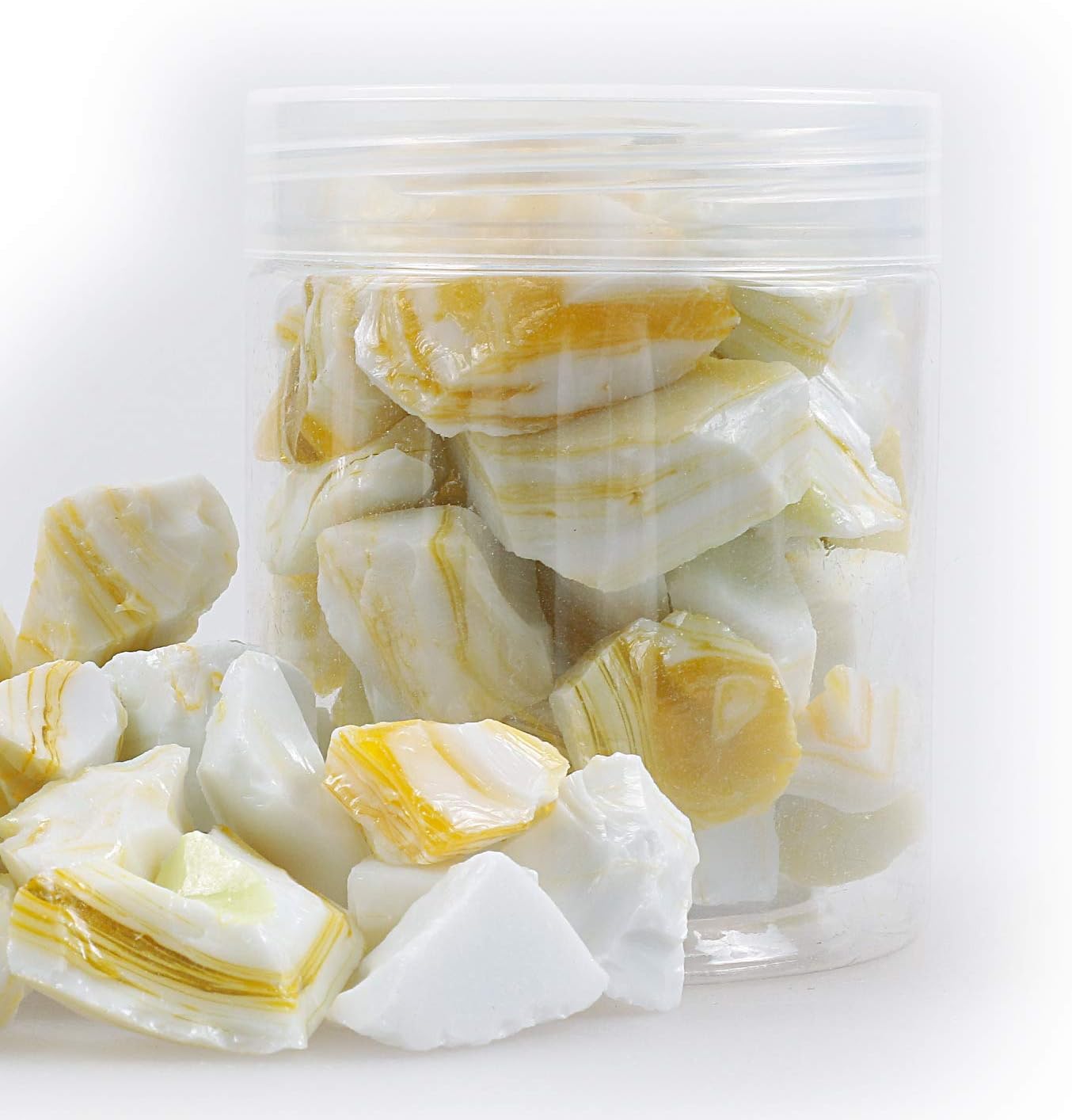 High Luster Reflective Fire Glass Gravel,Fire Gems,Fire Drops,Fire Glass Stones Chips for Fire Pit Fish Tank Aquarium Garden,1-2cm(3/8''-6/8''),540g/1.19lbs (China Yellow)