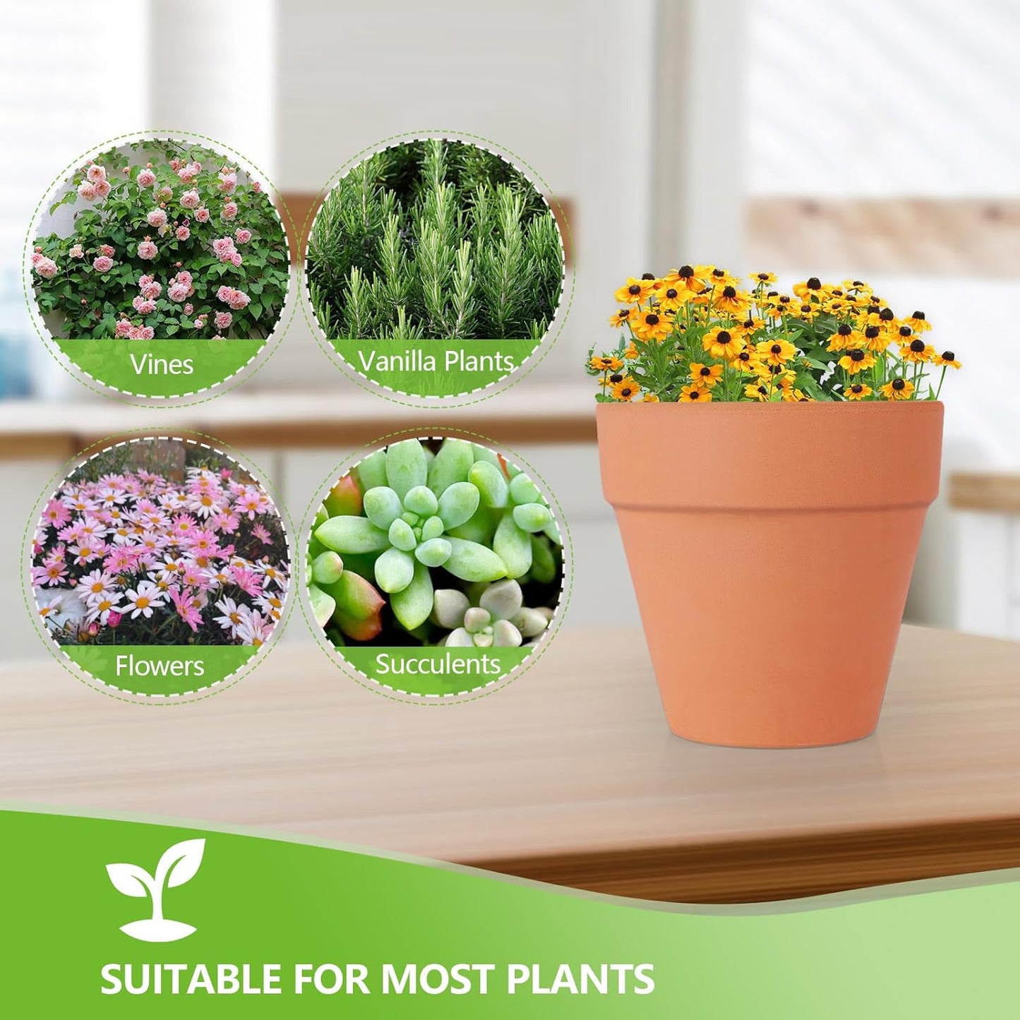 24 Pack 4 Inches Terracotta Plant Pots, Terra Cotta Planter with Drainage Holes, Perfect for Planting, Painting, Weddings and Parties