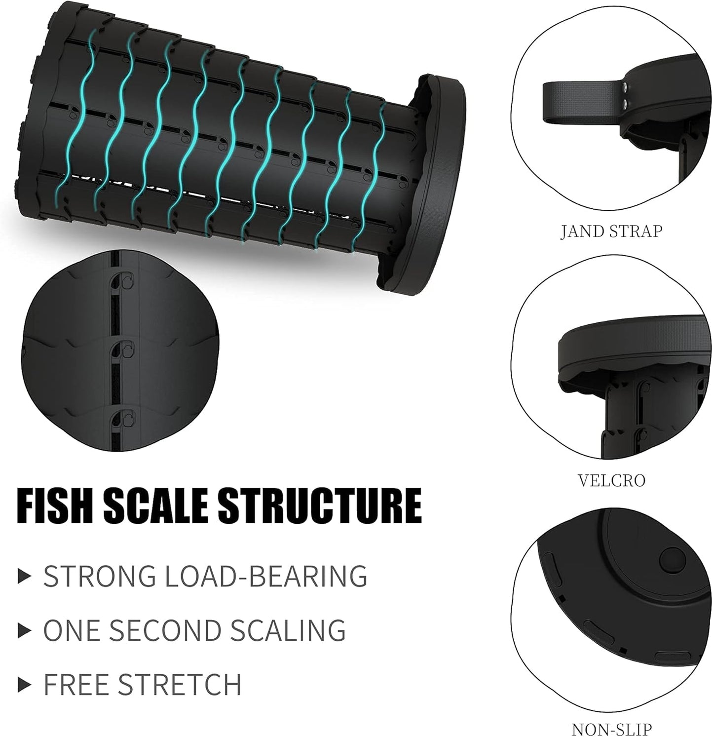 ALEVMOOM Upgraded Portable Collapsible Folding Stool Retractable Telescoping Stool for Adults Sturdy Capacity 440lbs Camping Chair for Outdoor Hiking Garden BBQ